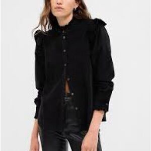 GAP Black Corduroy Ruffe Shirt